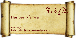 Herter Éva névjegykártya